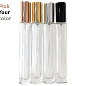 10ml Cylinder Thick Glass Choose Your Color Perfume Bottles Refillable Travel Size