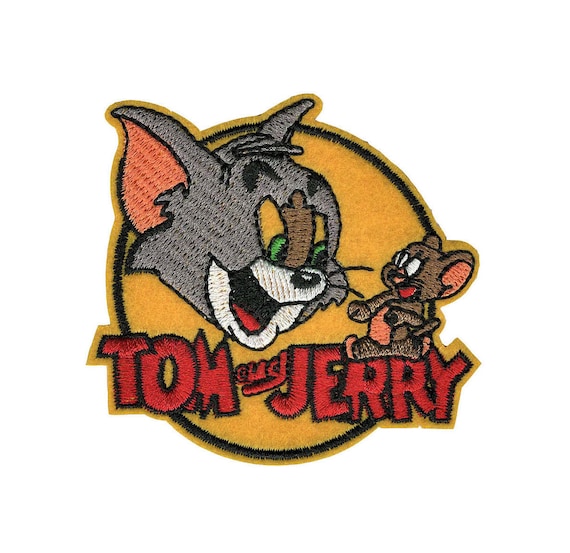 Tom and Jerry Patches Embroidered Cloth Applique Badge Iron Sew On Cat Mouse 
