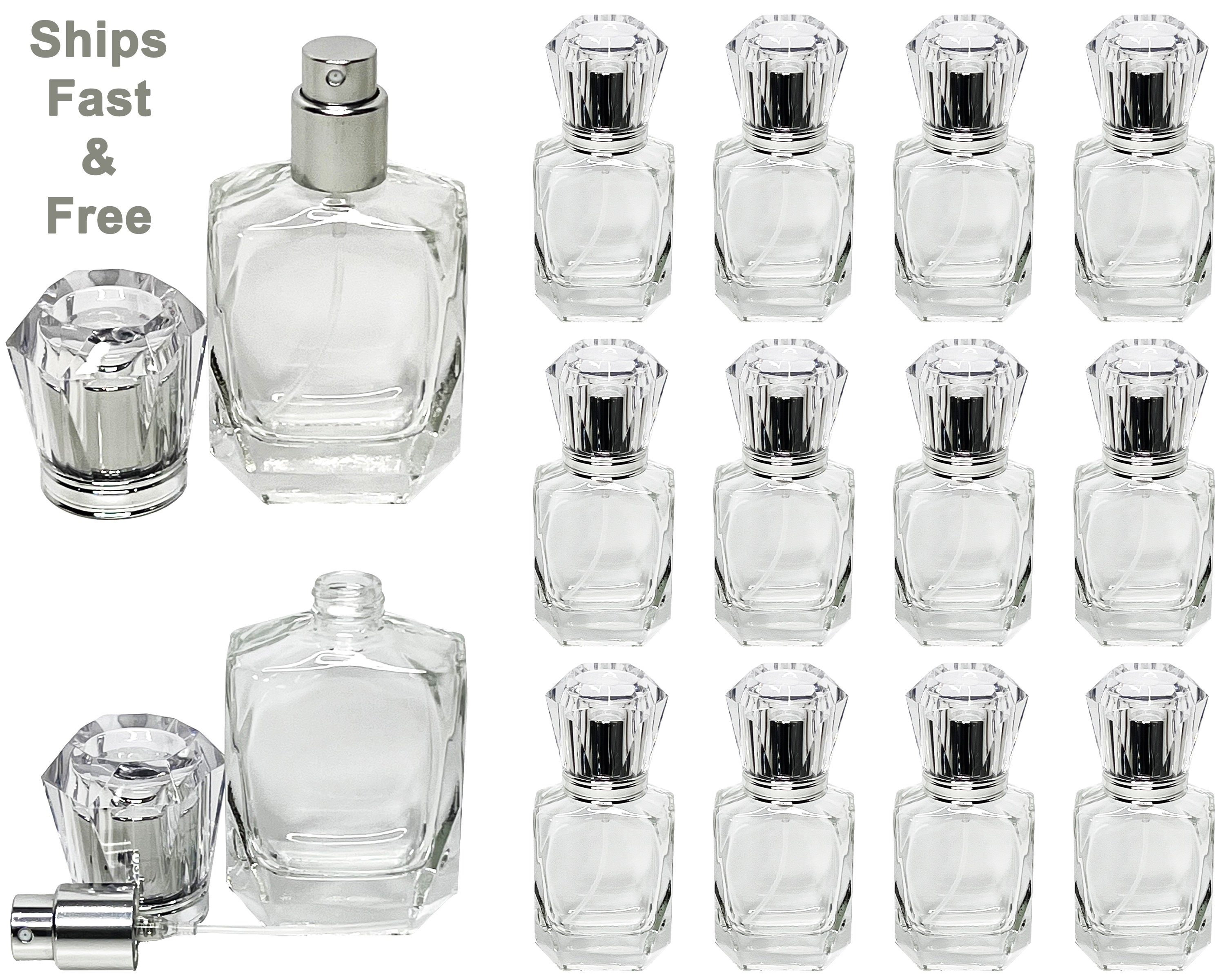 1 Perfume Atomizer 100ml Glass Bottle, Matte Gold, Matte Silver Spray Fine  Mist Flat Square EMPTY REFILLABLE 3.3 Oz 100 ml Private Label Spa