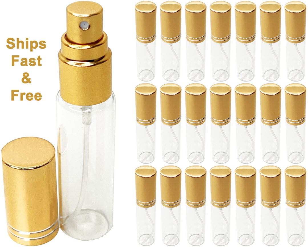 10ml 0.34oz Empty Perfume Glass Spray Bottles Gold Atomizers Travel