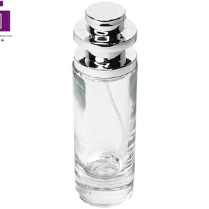 30ml 1oz empty perfume cylinder glass spray bottles silver tower cap
