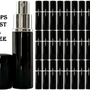 10ml 0.34oz perfume glass spray bottle silver atomizer deluxe black casing