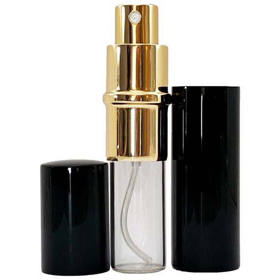 black and gold perfume bottle