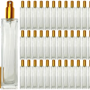 100ml 3.3oz empty perfume thick glass tall spray bottles gold atomizer decant