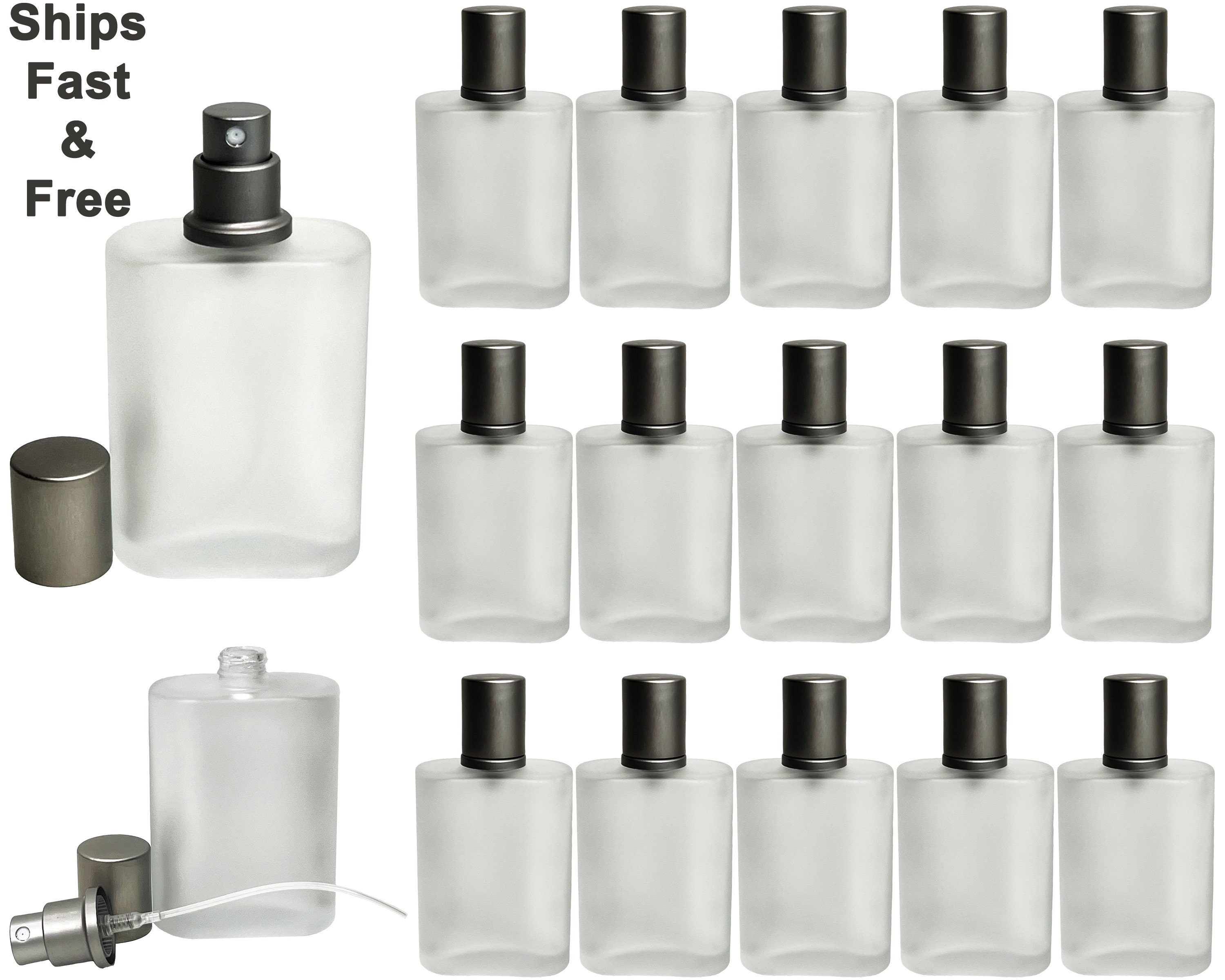 1.7 OZ 50ml Black Glass Empty Refillable Perfume Bottle, Atomizer Spray  Bottle