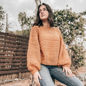 Oversized Crochet Mohair Sweater Pattern: Jasmine Coral Design (PDF Pattern)