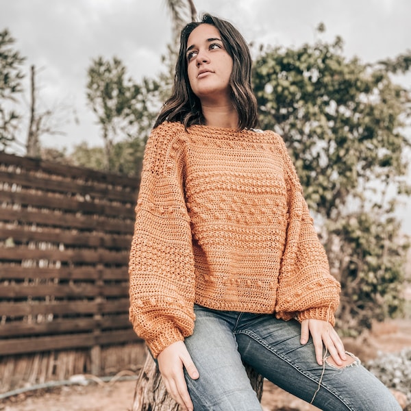 Crochet sweater pattern -DIY crochet sweater -Oversized crochet sweater pattern