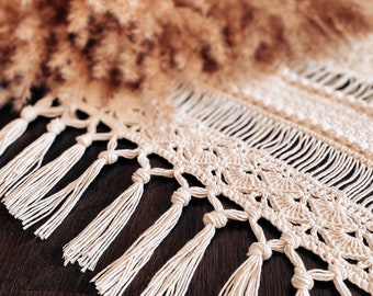 Boho Crochet Table Runner Pattern: Macrame Style (PDF Download)