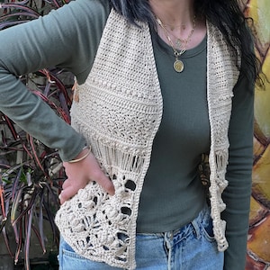 Boho Crochet Vest PATTERN: Textured Stitches (PDF Download)