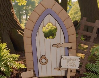Opening Fairy Door with Ladder & Mailbox | Miniature Garden Decor