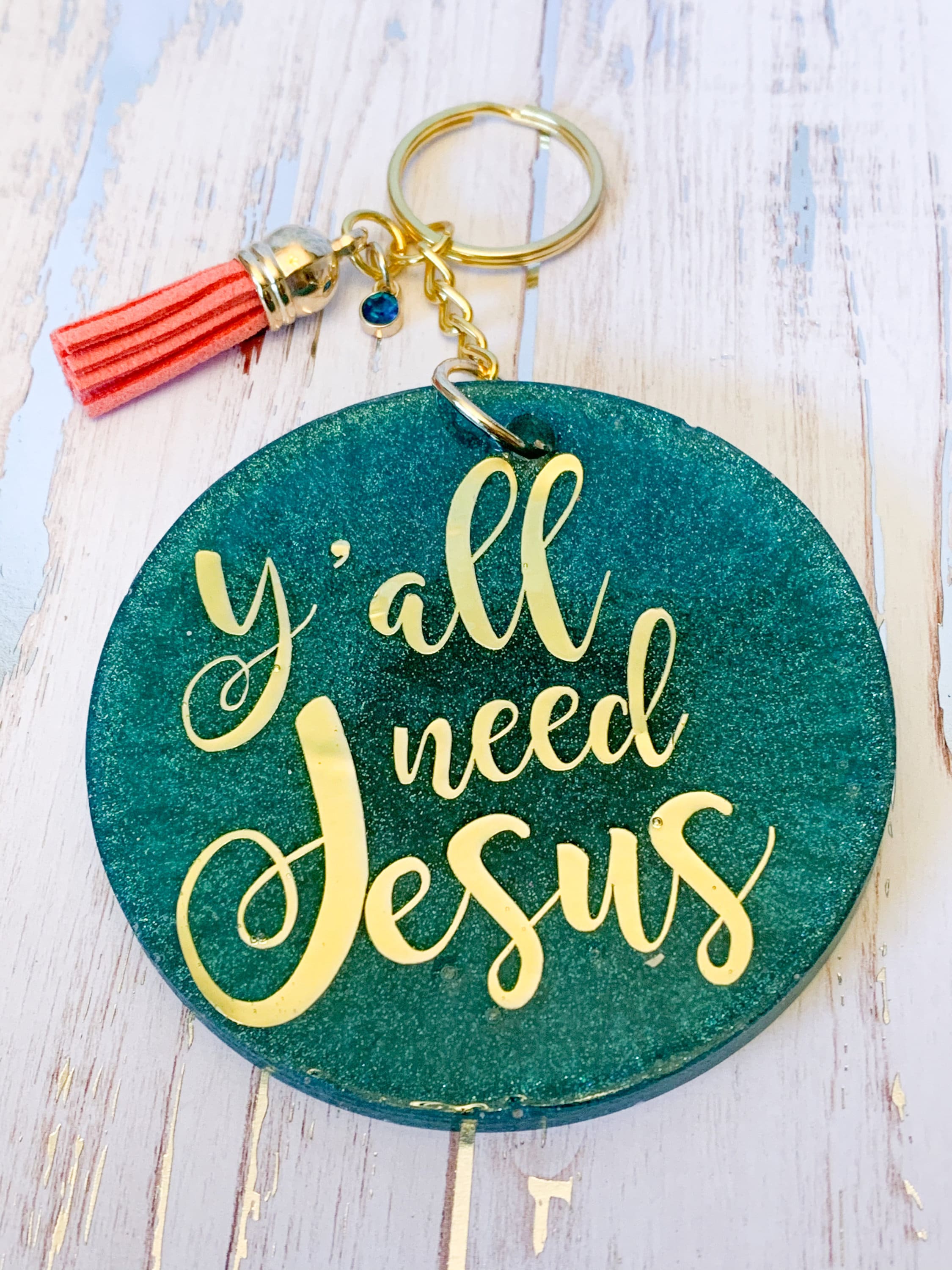 Acrylic Circle Keychain Y'all Need Jesus Keychain Etsy