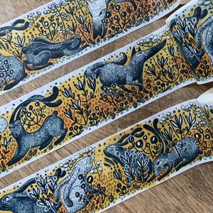 3 Rolls Forest Theme Foxes and Rabbits Wasi Tape 30mm Wide x 10 Meters, édition limitée
