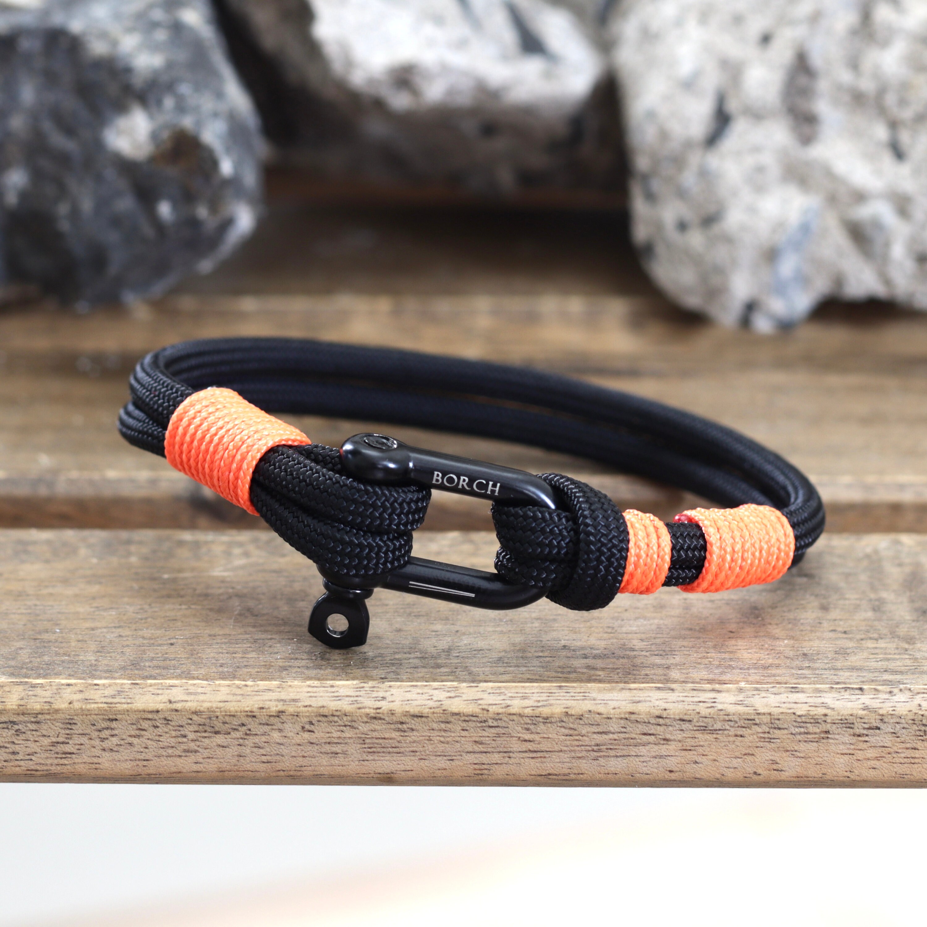 Black Orange Custom Mens Bracelet Adjustable Bracelet for Etsy