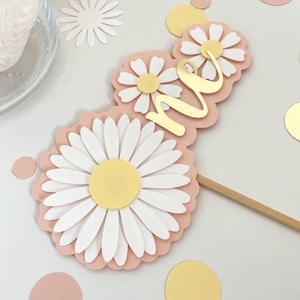 Topper per torta margherita, decorazioni per la prima festa di compleanno margherita, decorazioni per feste floreali
