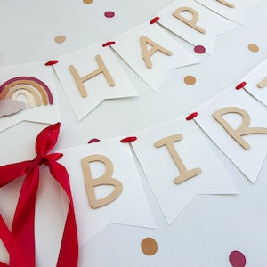 Boho Regenbogen Geburtstagsbanner, Boho First Party Dekorationen, Baby Regenbogen Thema 1. Geburtstag Dekorationen