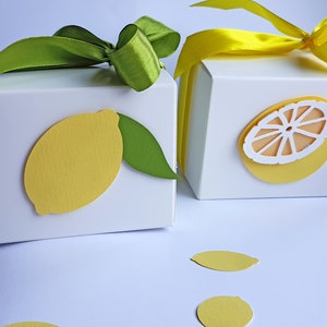 Lemon Favor Boxes, Themed Baby Shower Citrus 1st Birthday Party Decorations Set of 12