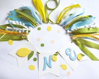 Banner de trona Lemon One, decoración para fiesta de primer cumpleaños