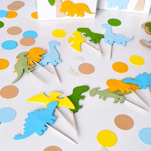 Dinosaur Cupcake Toppers, Dino Baby Shower Party, Dinosaur Birthday Decorations