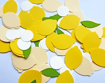 Confete de papel em formato de limão, decoração para festa com tema de limão, conjunto com 100 unidades.