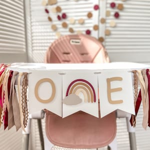 Boho Rainbow One Hochstuhl Banner, Boho First Party Dekorationen, Baby Rainbow Theme 1. Geburtstag Dekorationen