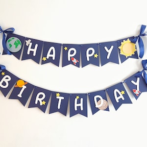 Bandera del 1er cumpleaños de Outer Space Planets, primer viaje alrededor de la fiesta de cumpleaños de Sun Space Boy