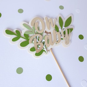 Greenery Cake Topper, Greenery Baby Shower Decorations