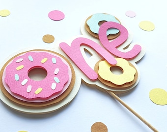 Donut Cake Topper, Donut 1st birthday party decorations.
