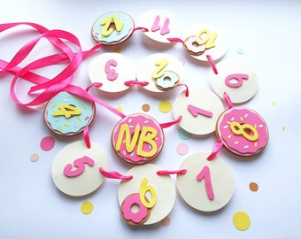 Donut 1st Birthday Photo Banner, Fully Assembled