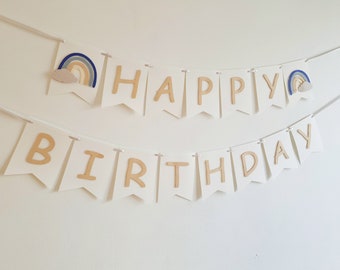 Boho Rainbow Birthday Banner, Boho First Party Decorations, Baby Rainbow Theme 1st Birthday Decorations