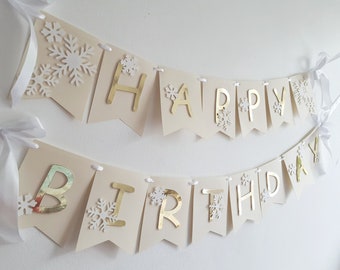 Pancarta de Onederland invernal, decoración de copos de nieve para fiesta de primer cumpleaños