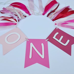 Ombre Girl One High Chair Banner, Banner Theme 1st Birthday Decorations