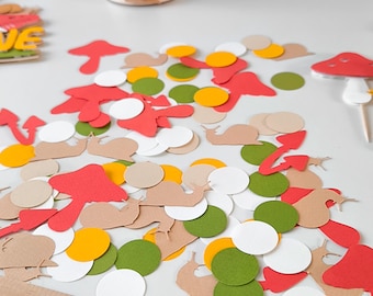 Mushroom Confetti, Toadstool Party Decorations