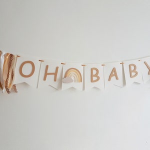 Boho Rainbow Baby Shower Banner Muted, Rainbow, Baby Rainbow Theme 1st Birthday Decorations