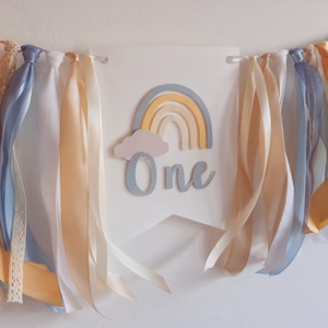 Boho Rainbow One Hochstuhl Banner, gedecktes Regenbogen Papier Dekor, Baby Regenbogen Thema 1. Geburtstag Dekoration