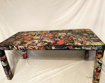 Custom Comic Coffee Table with Epoxy Resin