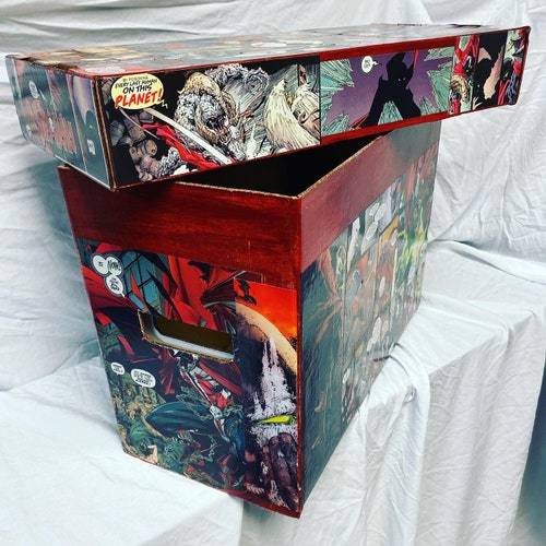 Leffis 5 Pack Comic Book Storage, Comic Book Box Collapsible And Stackable Comic Short Box, Moistureproof Comic Box With Lid And Label Slot 15.5" X 7.5" X 11.3" Holds 150 Comics