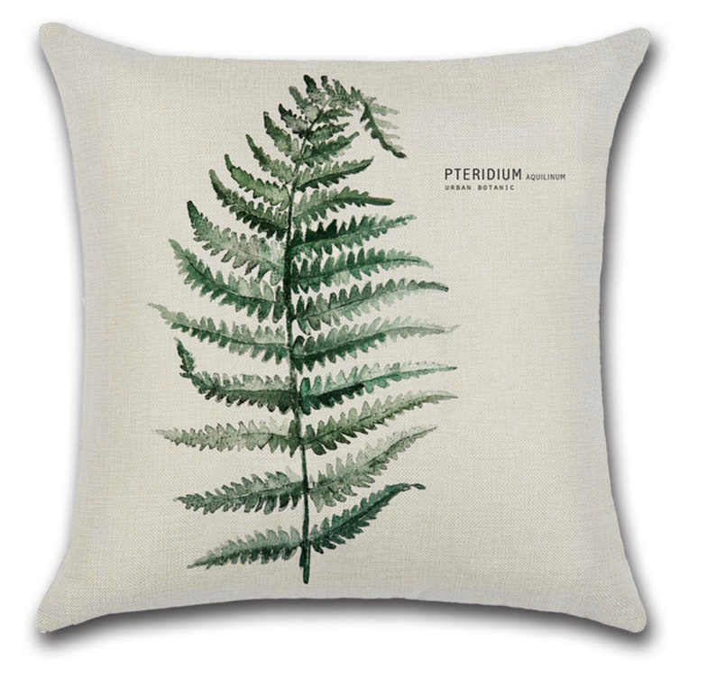 Pteridium Leaf Botanical Plant Cushion Cover\u00a0