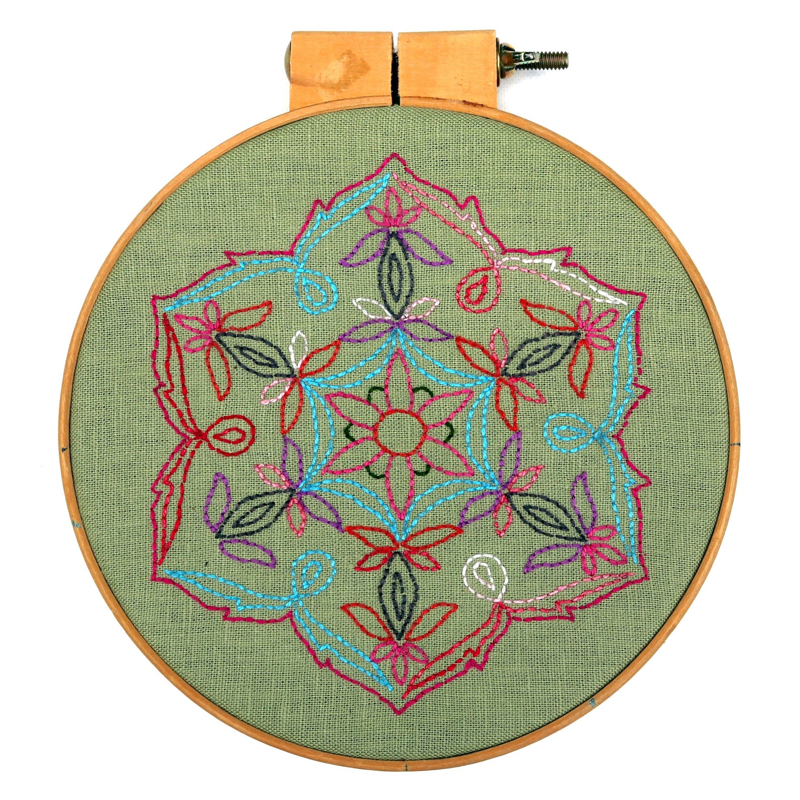 Petals With Swag Hoop Art Embroidery PDF Pattern | Hand Embroidery ...