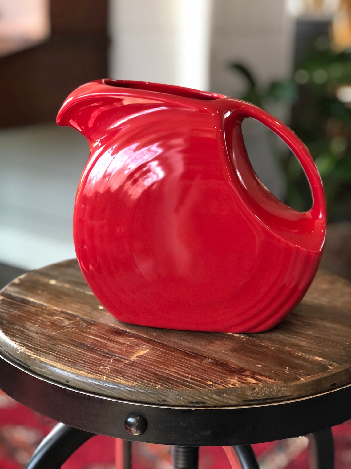 Fiestaware Scarlet RED Large Disc Pitcher Fiesta Homer Etsy