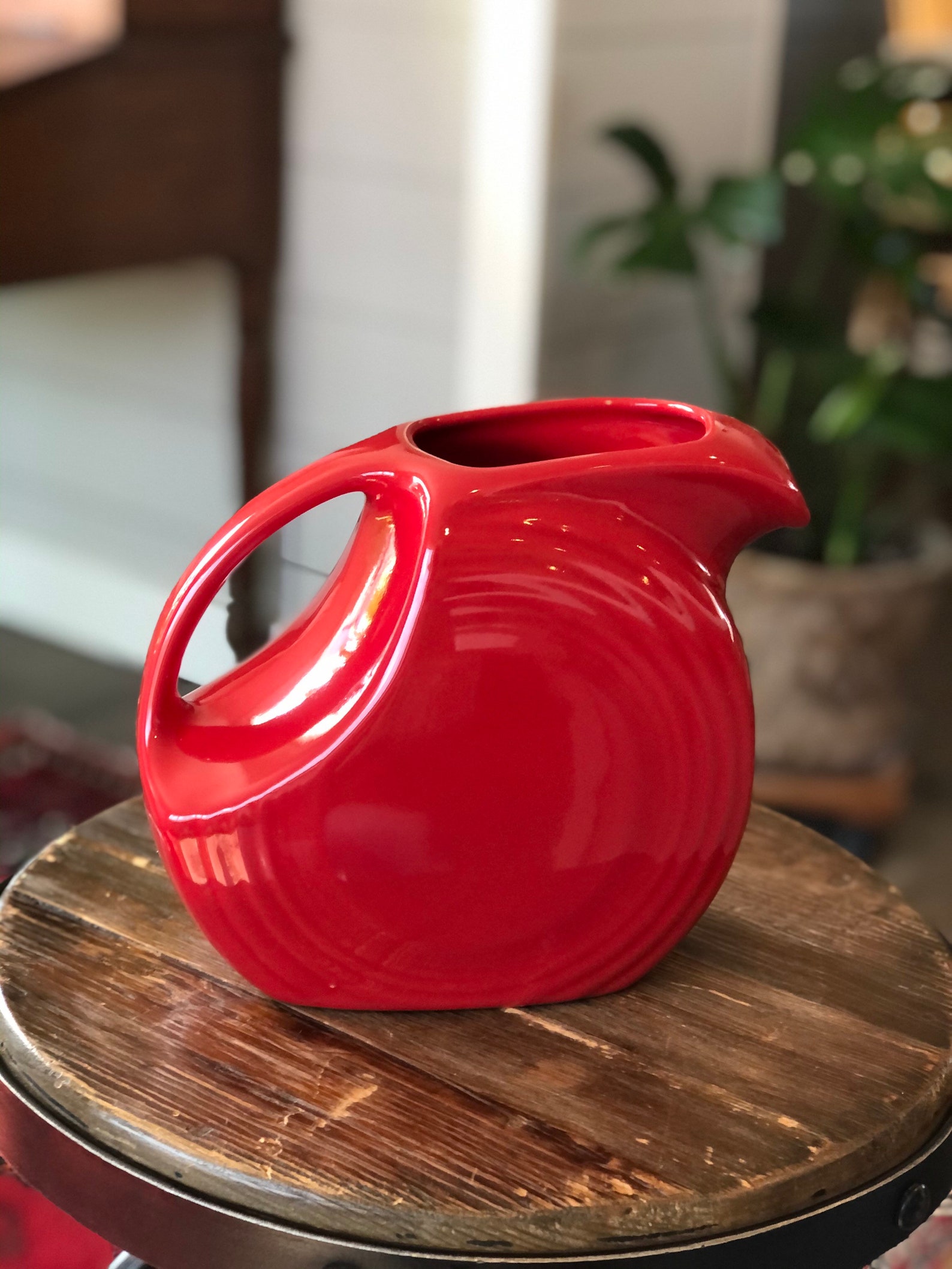 Fiestaware Scarlet RED Large Disc Pitcher Fiesta Homer Etsy