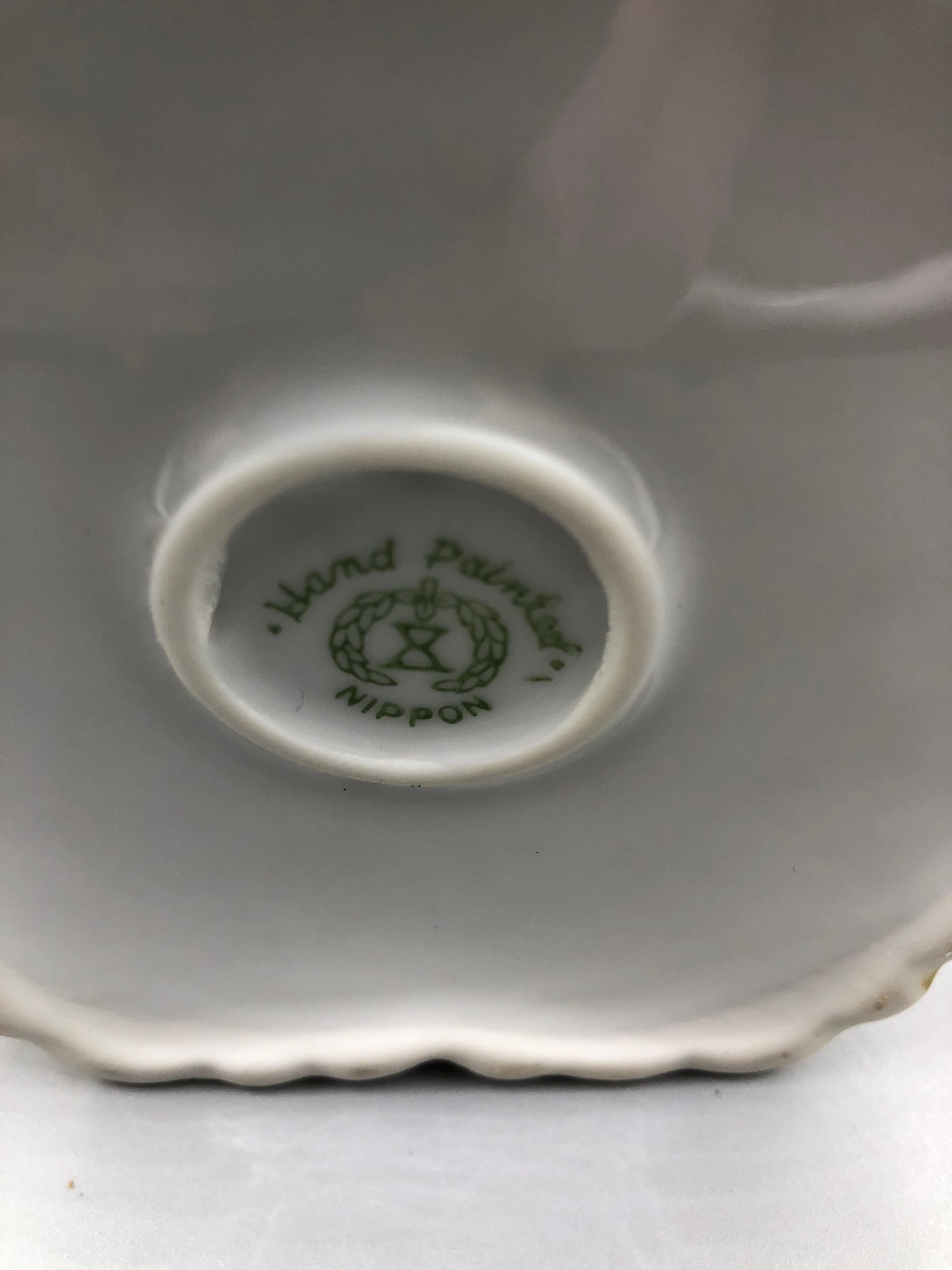 NIPPON Hand Painted Pitcher With 4 Cups Ombré Green Background - Etsy