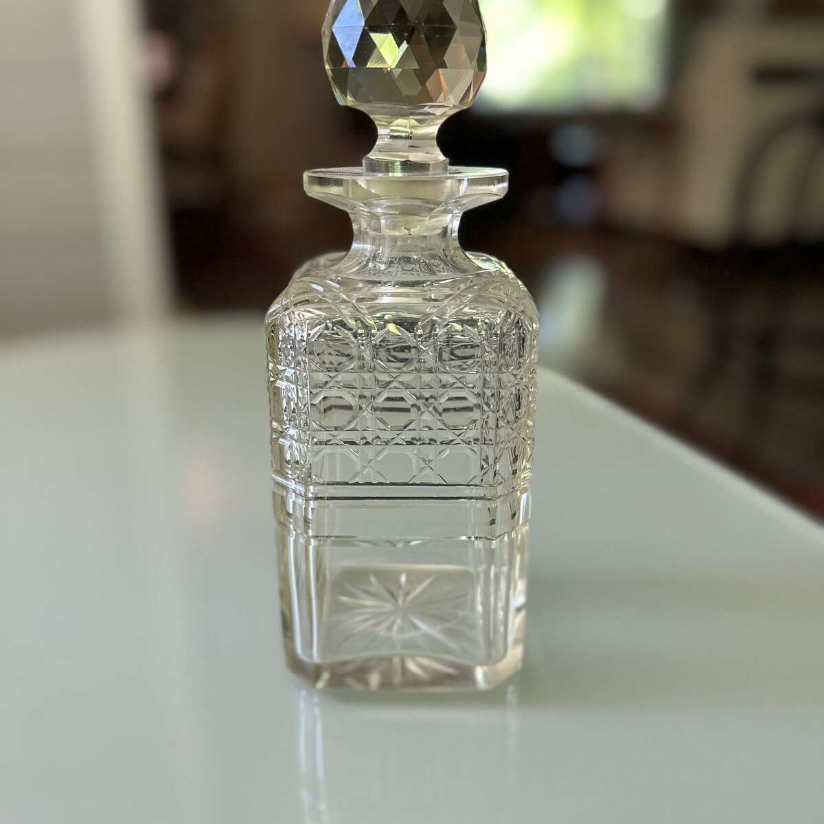 Antique Victorian Cut Glass Decanter | Bar Cart | Bar Ware - Etsy