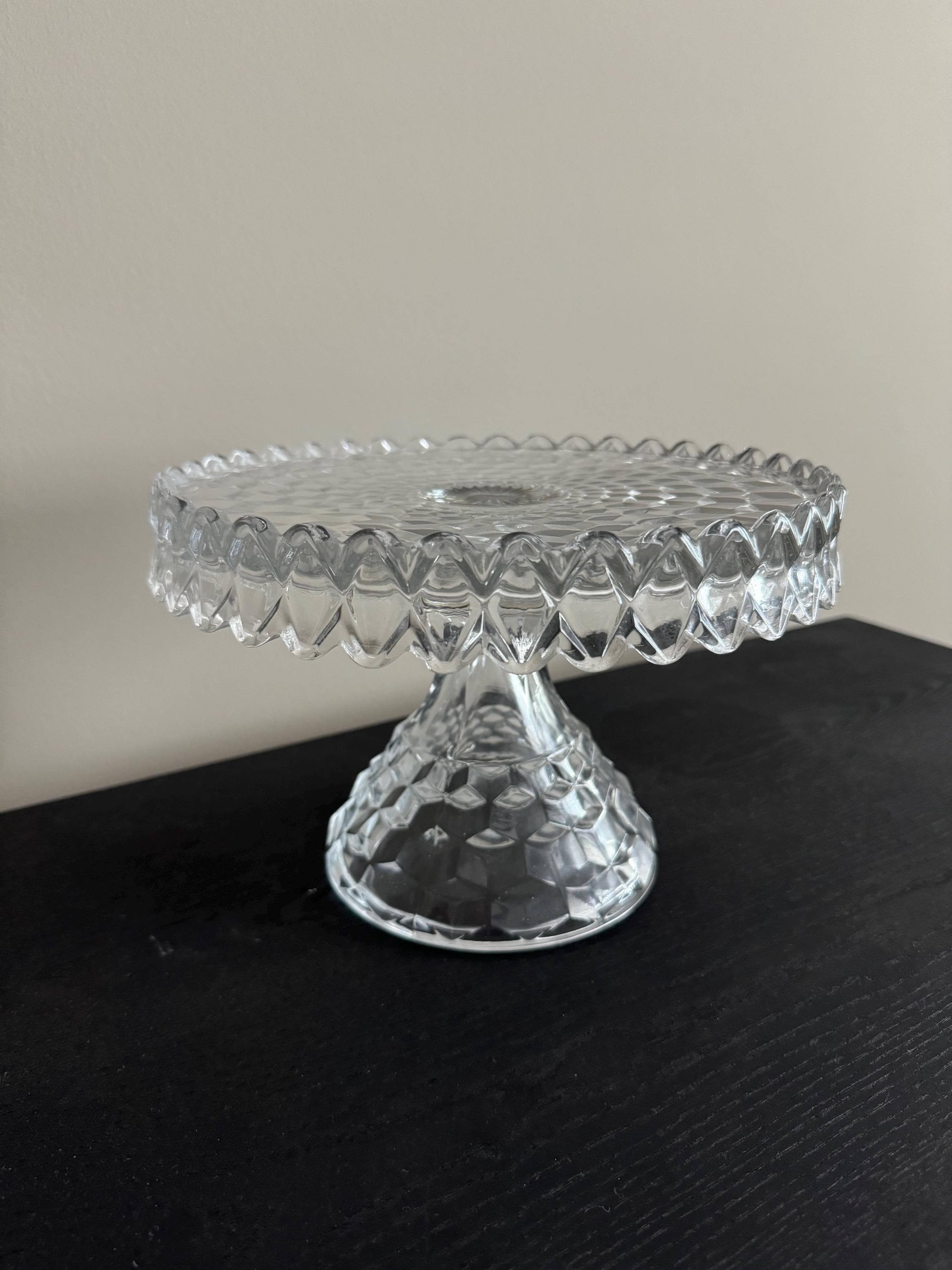 Fostoria Cake Stand Early Crystal Fostoria American Round Pressed