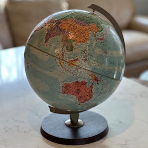 Vintage Globe 12” Replogle World Nation Series Made in USA Cartographer is Leroy Tolman