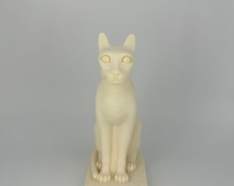 A Giannelli Signed Replica Figurine of Bastet | Ancient Egyptian Cat Goddess Figurine | Vintage Animal Statue |Signed 1995 | Resin Art