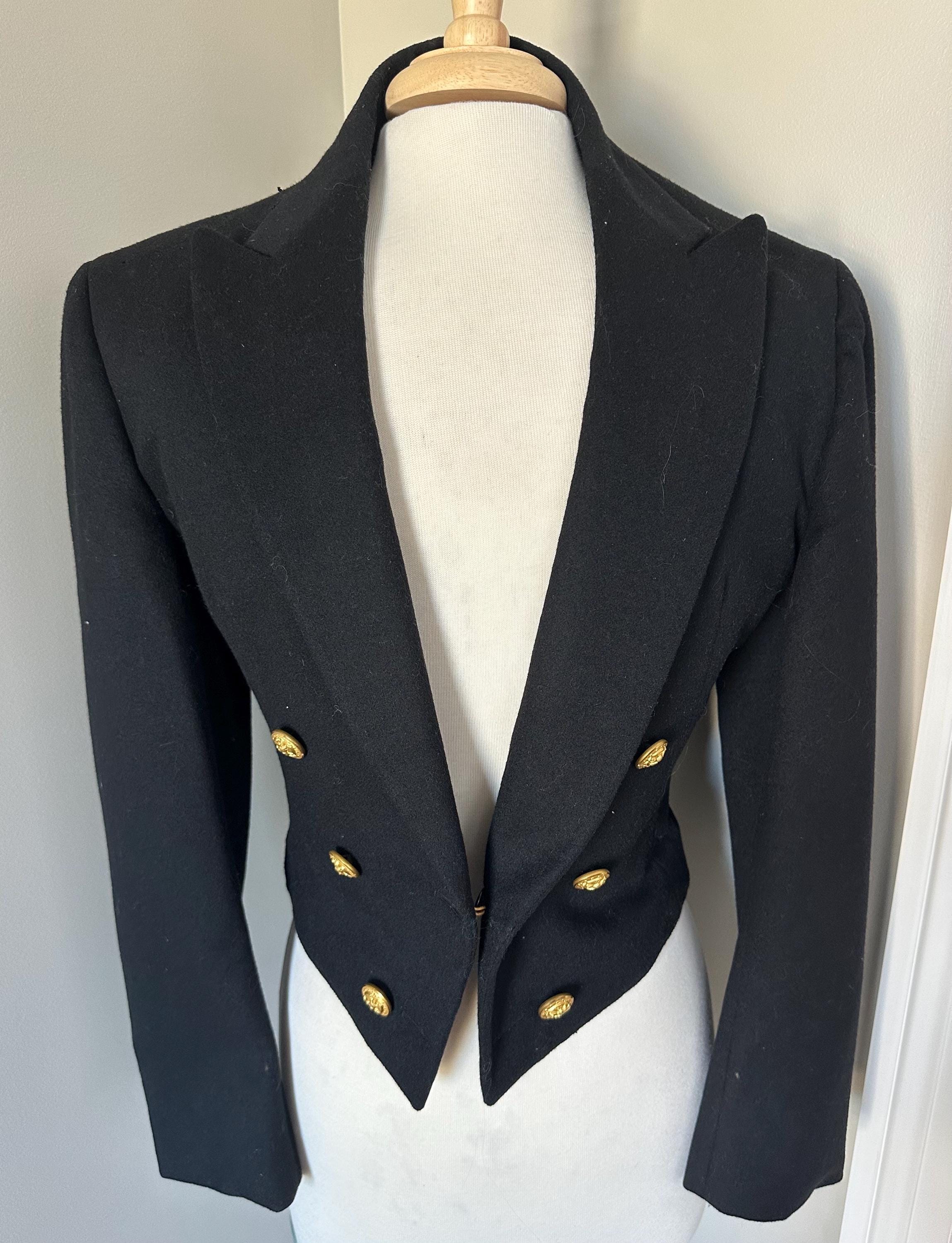 Vintage 1967 Authentic Tailored for the United States Naval Academy dinner dress blue black jacket. Military Jacket