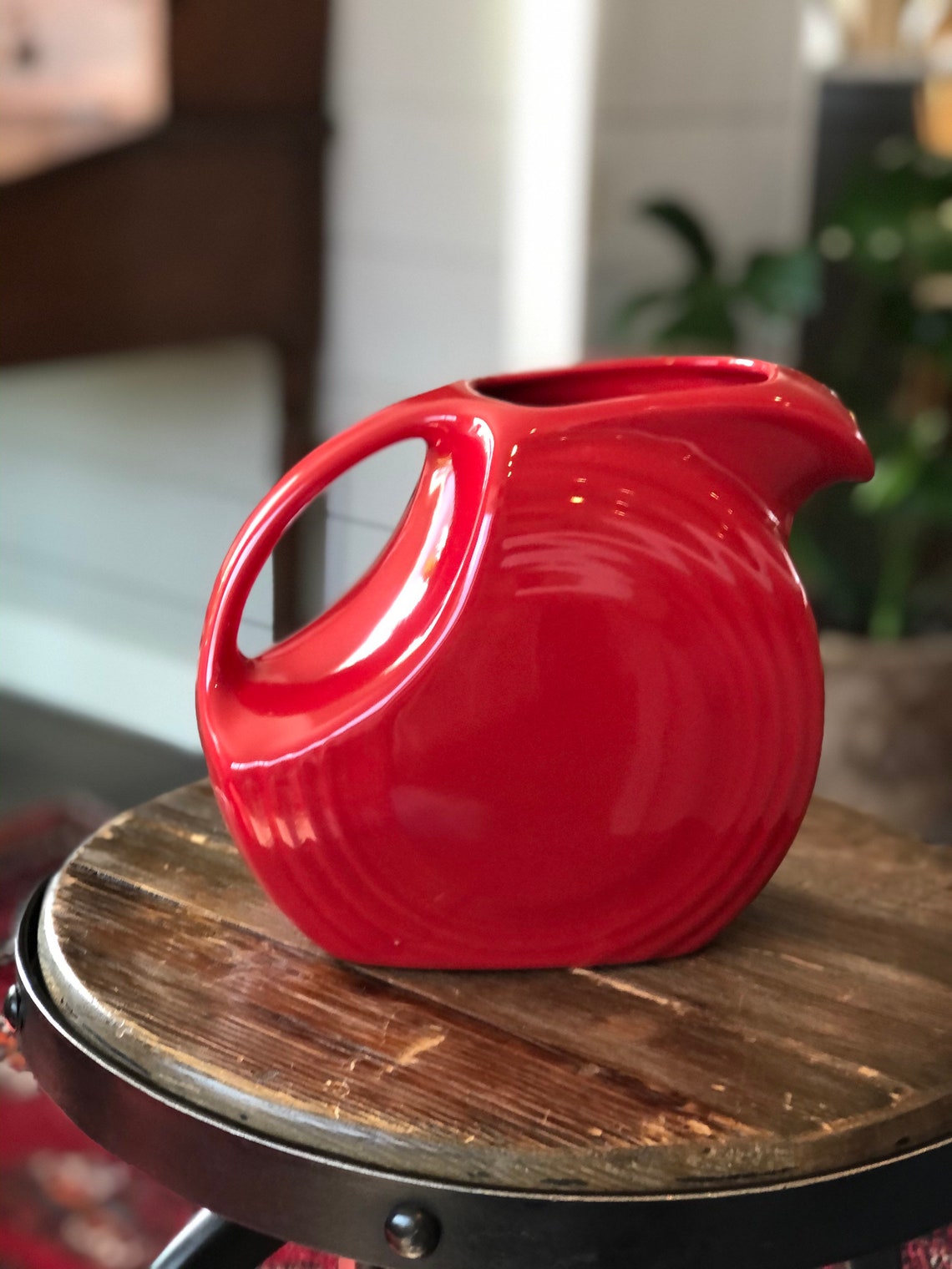 Fiestaware Scarlet RED Large Disc Pitcher Fiesta Homer Etsy