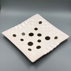 Vintage MCM Coin Inlaid Pottery Tray Rod Owens California Mid Century Modern