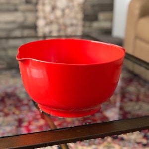 Vintage Mid Century Modern Mepal Service Rosti of  Denmark Orange Red Space Age Plastic 4L Mixing Bowl Danish Design 1970s Pop Era