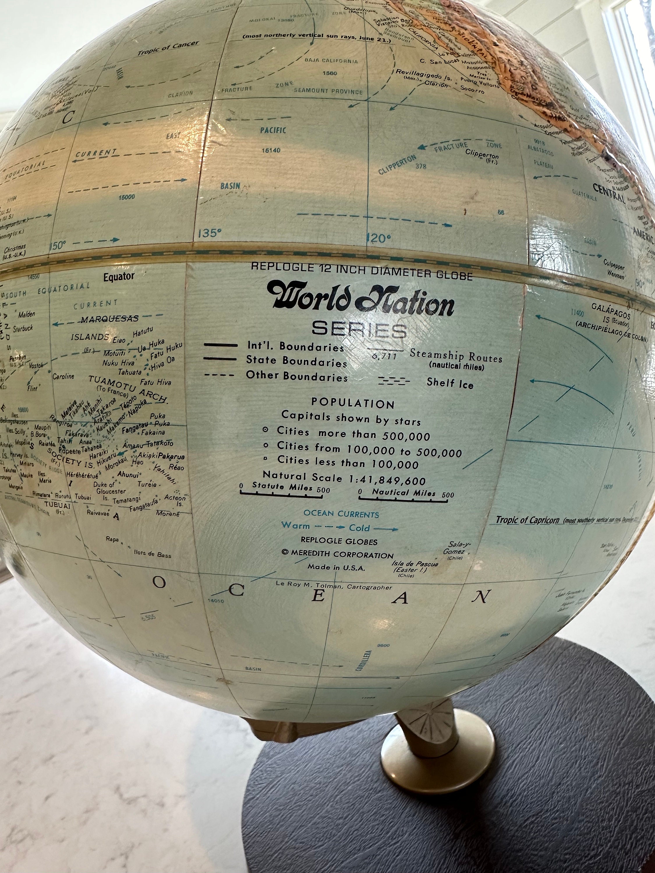 Vintage Globe 12” Replogle World Nation Series Made in USA Cartographer ...